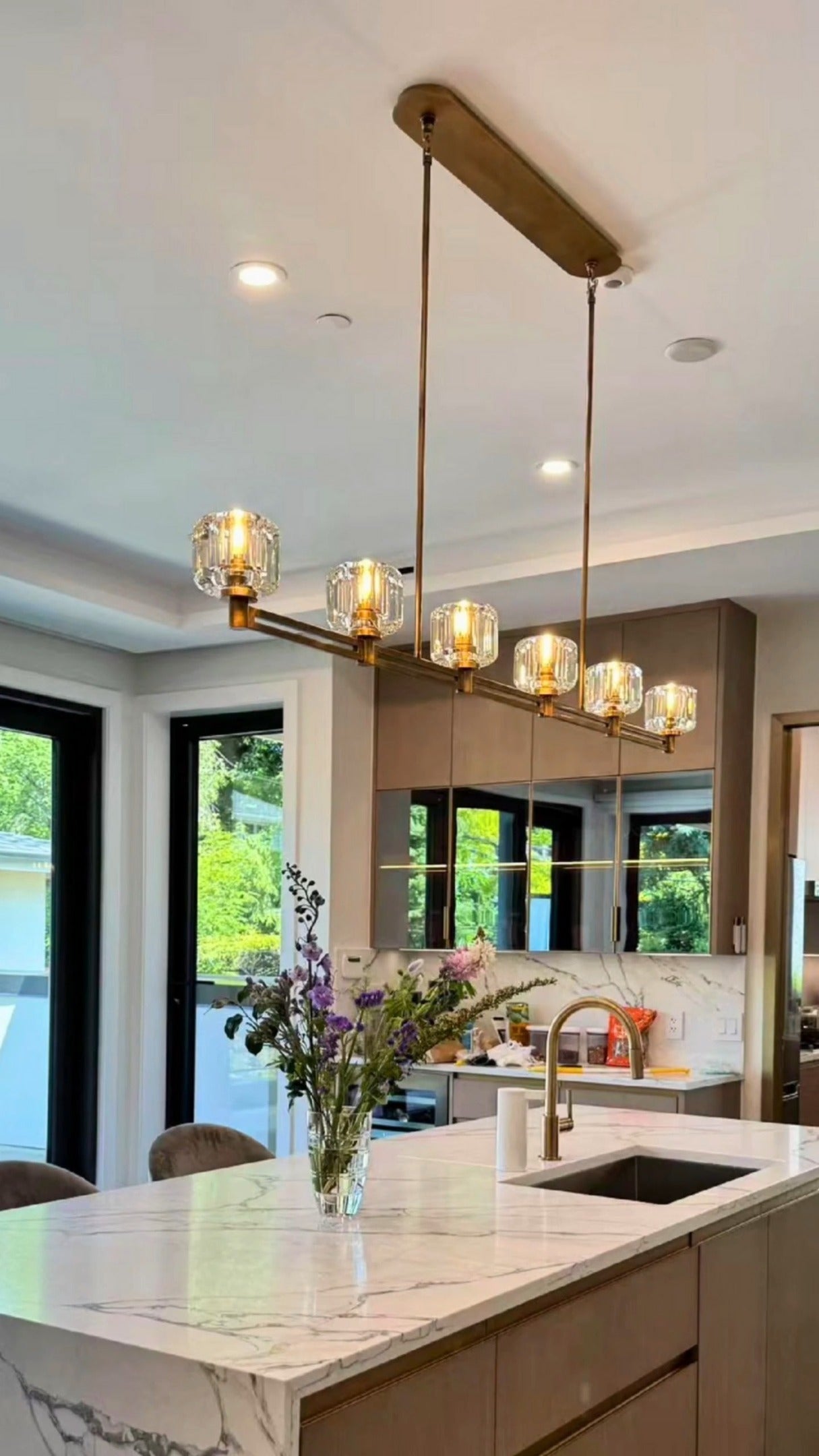 Crystal Linear Candle Chandelier - Demaret