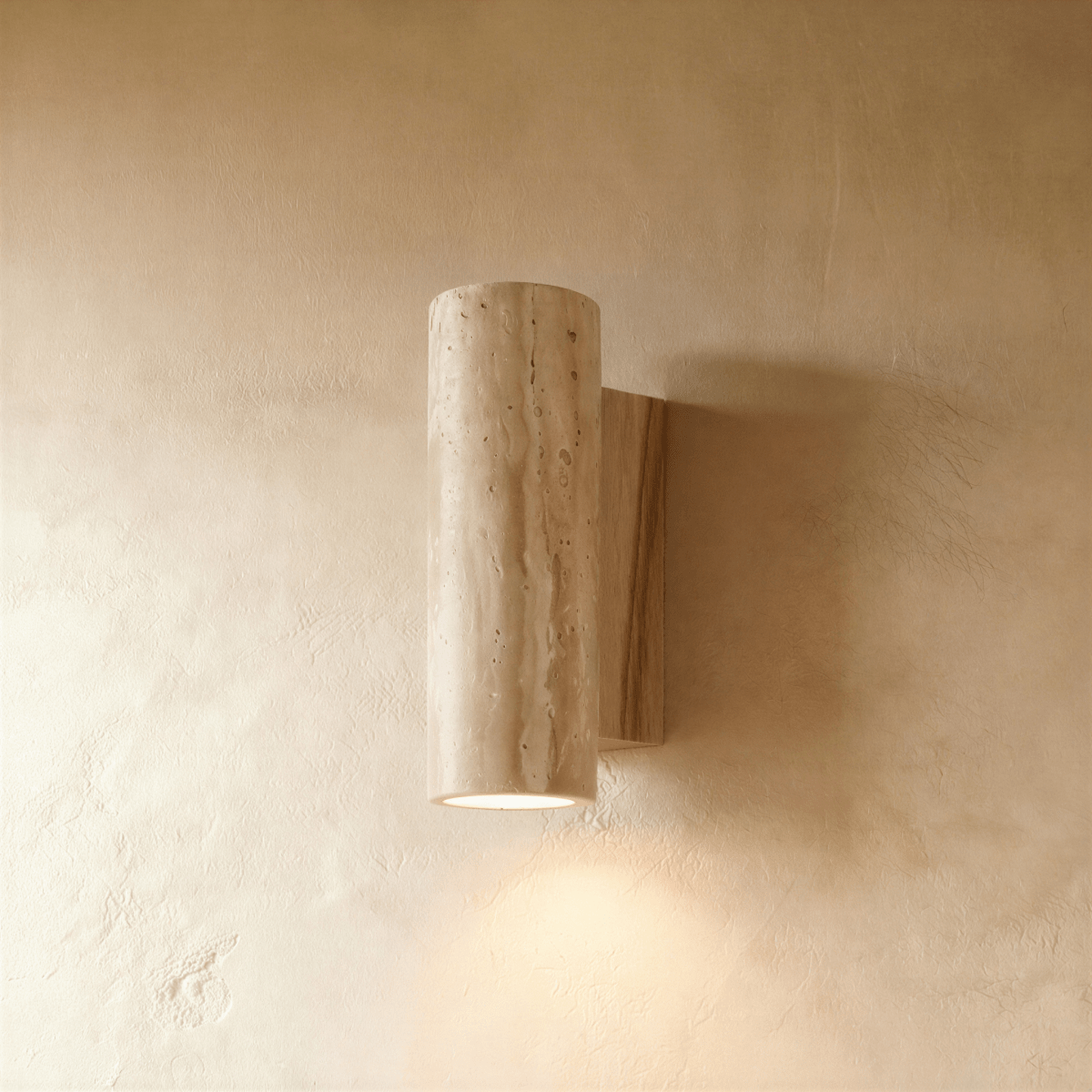 Mireille Wall Lamp Round - Log Base 2.6"(6.5cm) x 6.3"(16cm) Warm White (3000K)