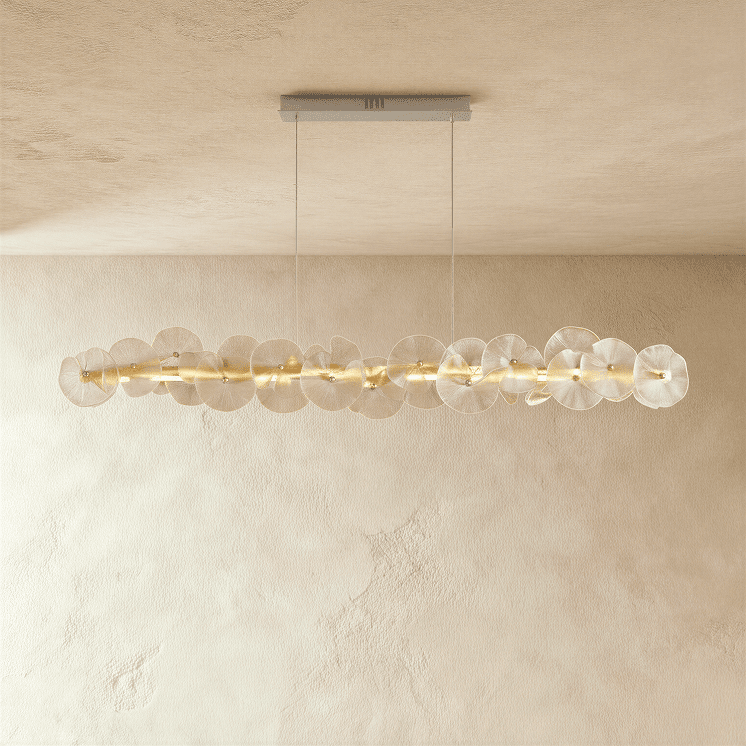 Nexorva Glass Petal Chandelier Biomorphic Canopy Light | Zarvo lighting