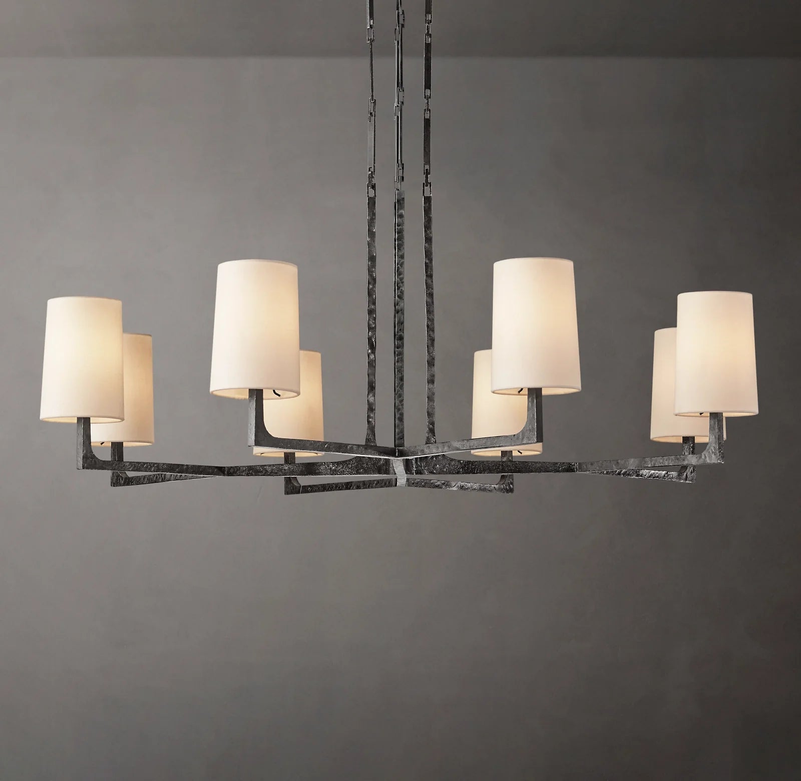 Hammered Metal Arm Shaded Chandelier – Wright