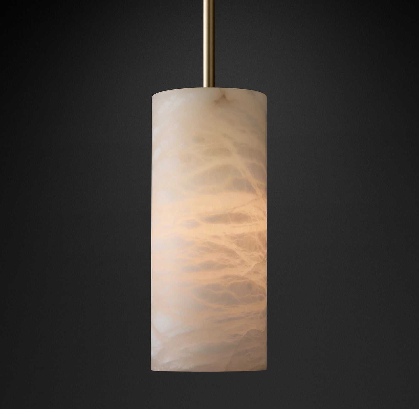 Hand-carved Alabaster Cylinder Pendant Light - Celestial
