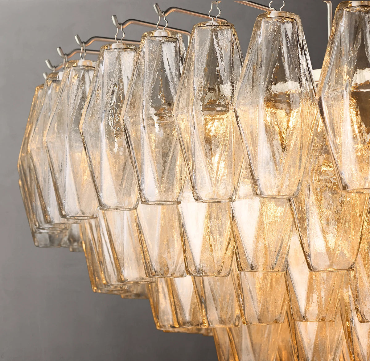 Clear Murano Glass Tiered Chandelier - Chiara