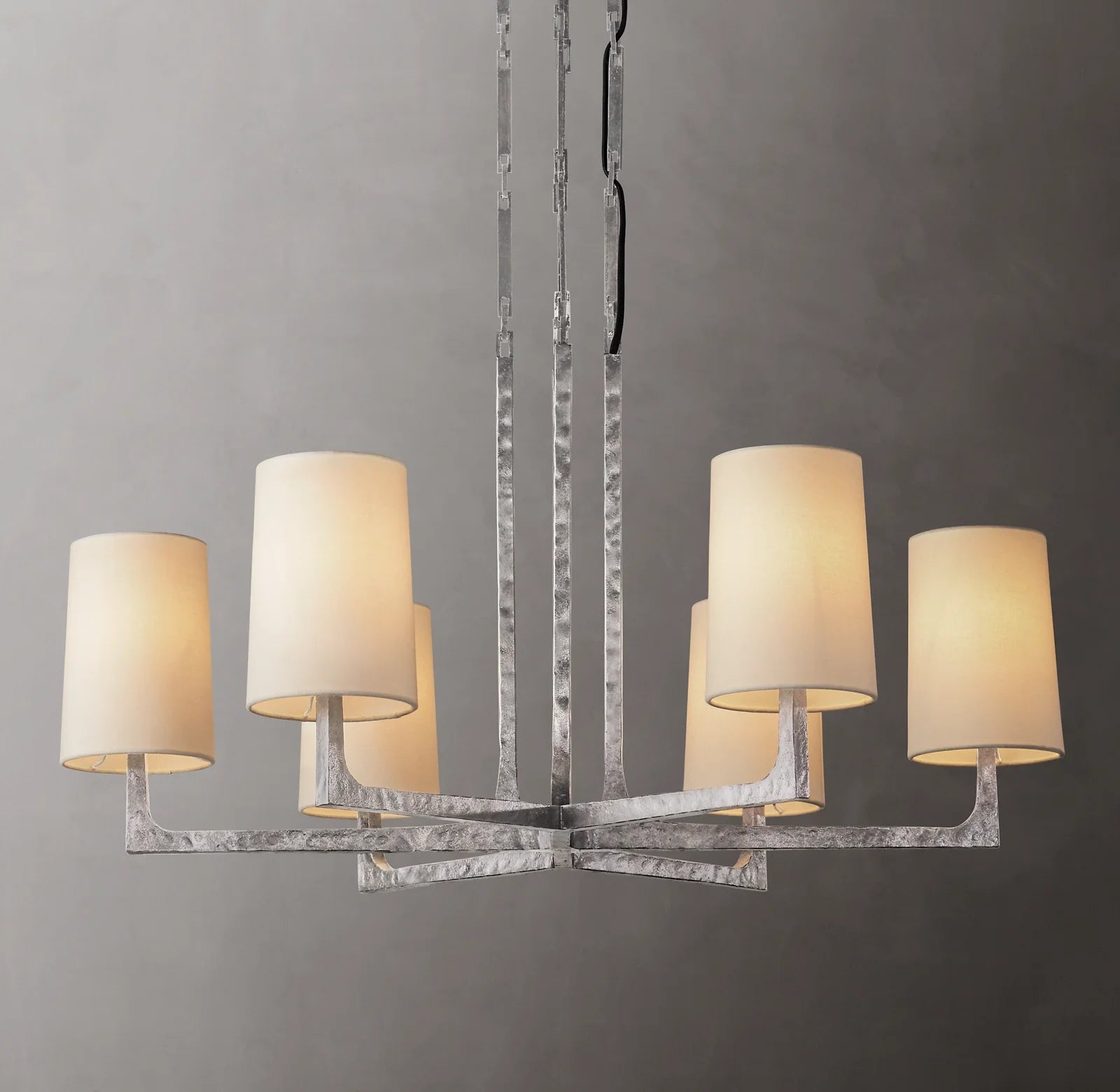 Hammered Metal Arm Shaded Chandelier – Wright