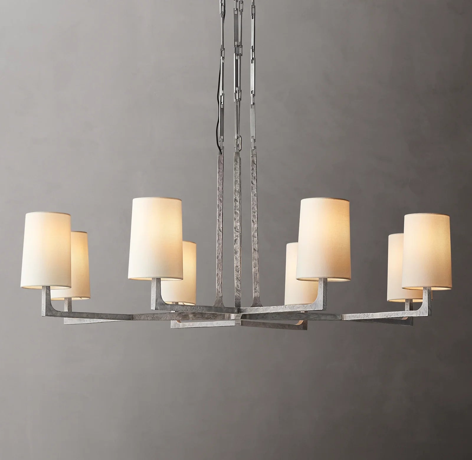 Hammered Metal Arm Shaded Chandelier – Wright