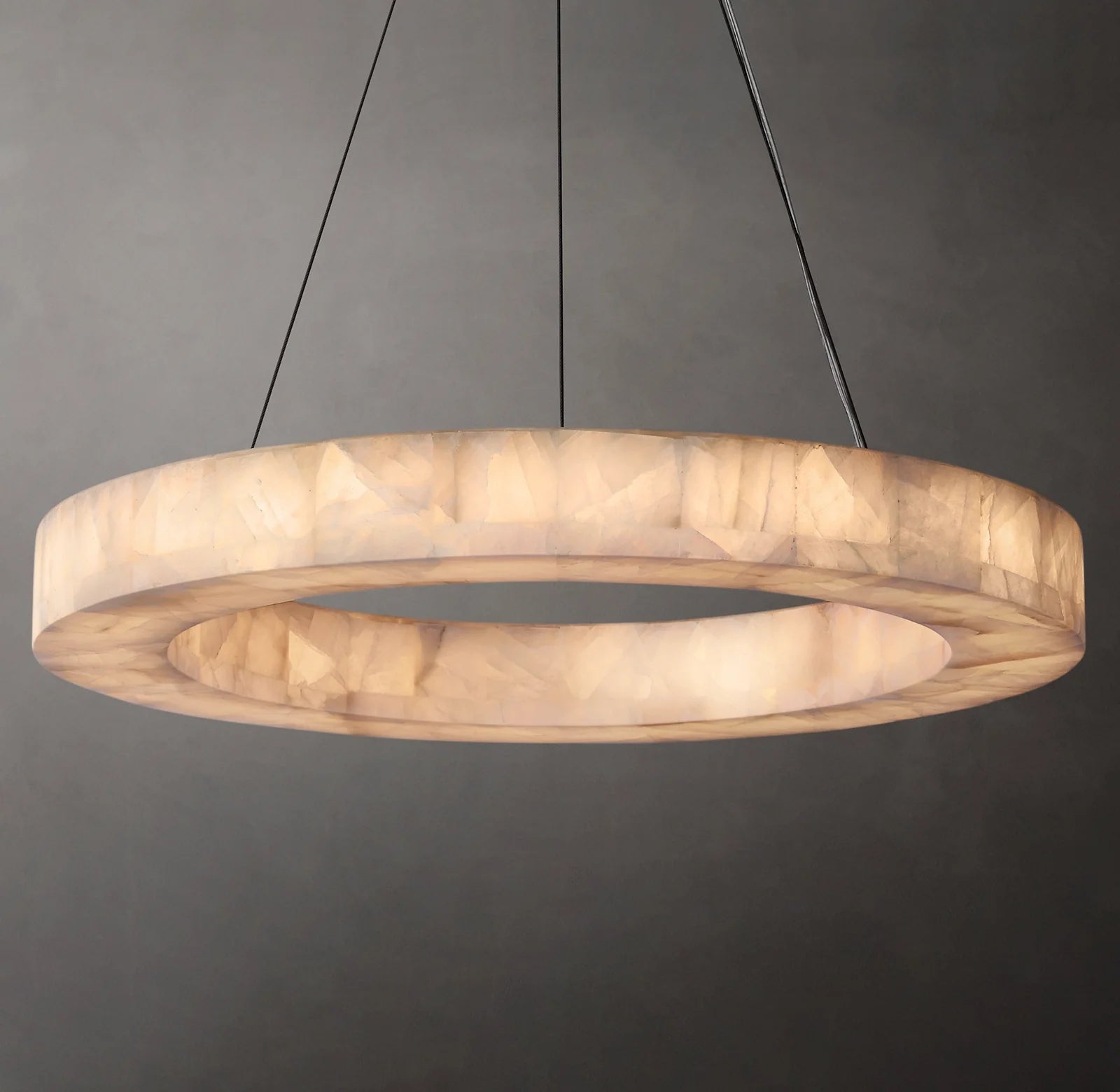 Lueur Round Alabaster Chandelier - Rivage