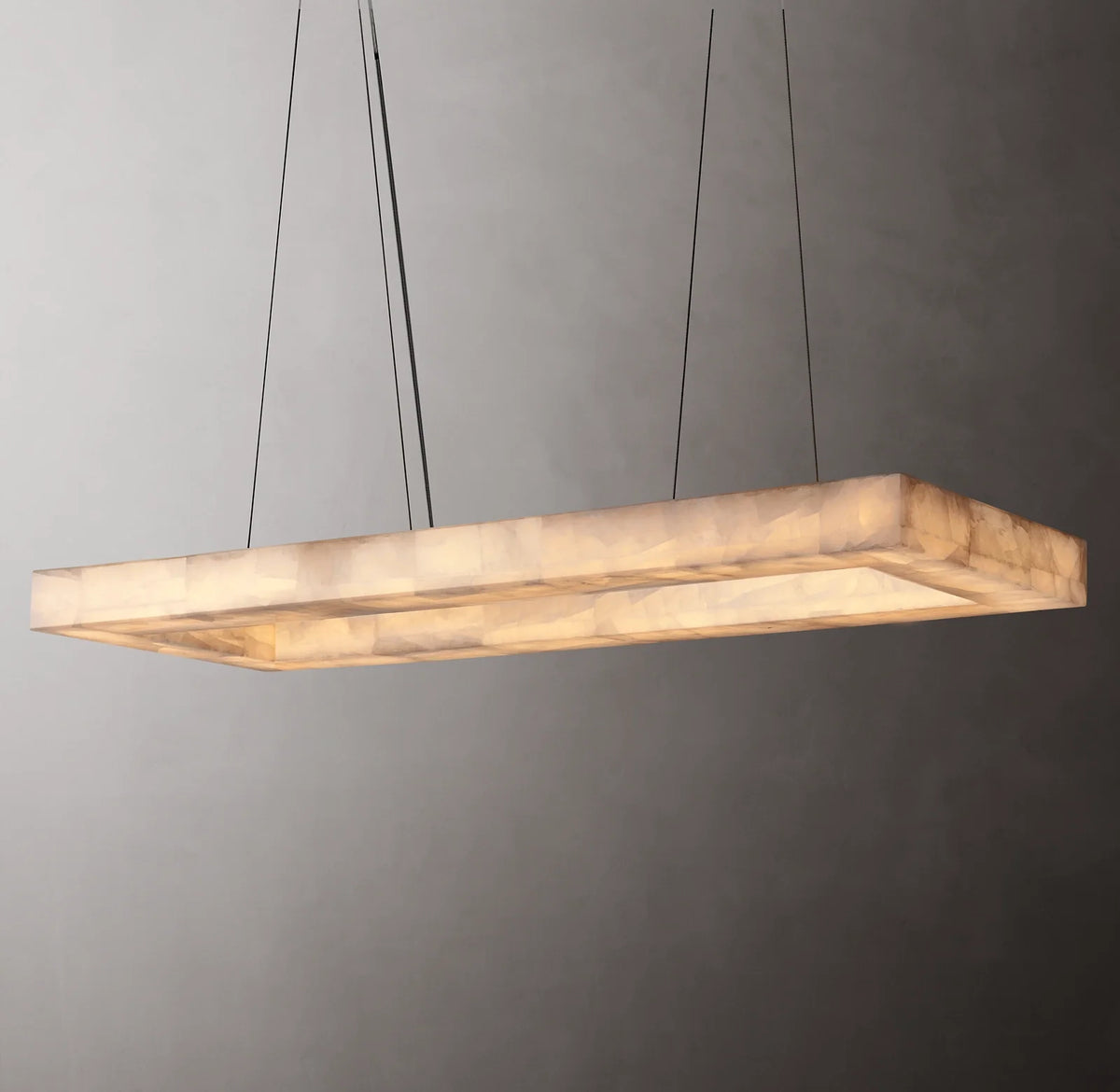 Lueur Rectangular Alabaster Chandelier - Rivage