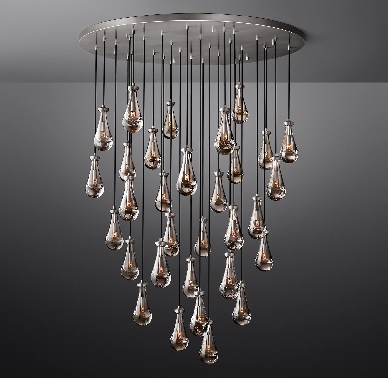 Raindrop Glass Round Chandelier – Ava