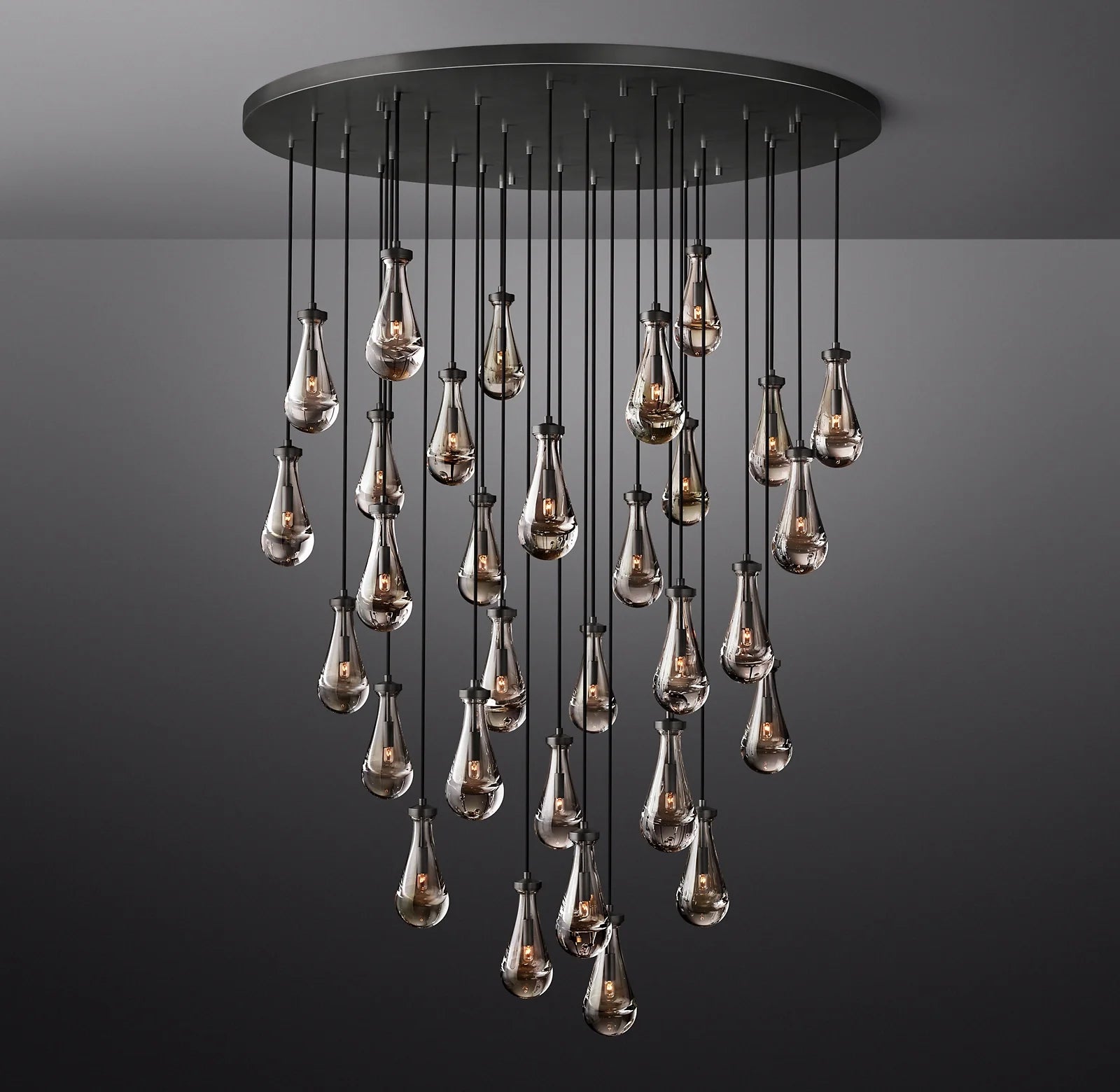 Raindrop Glass Round Chandelier – Ava