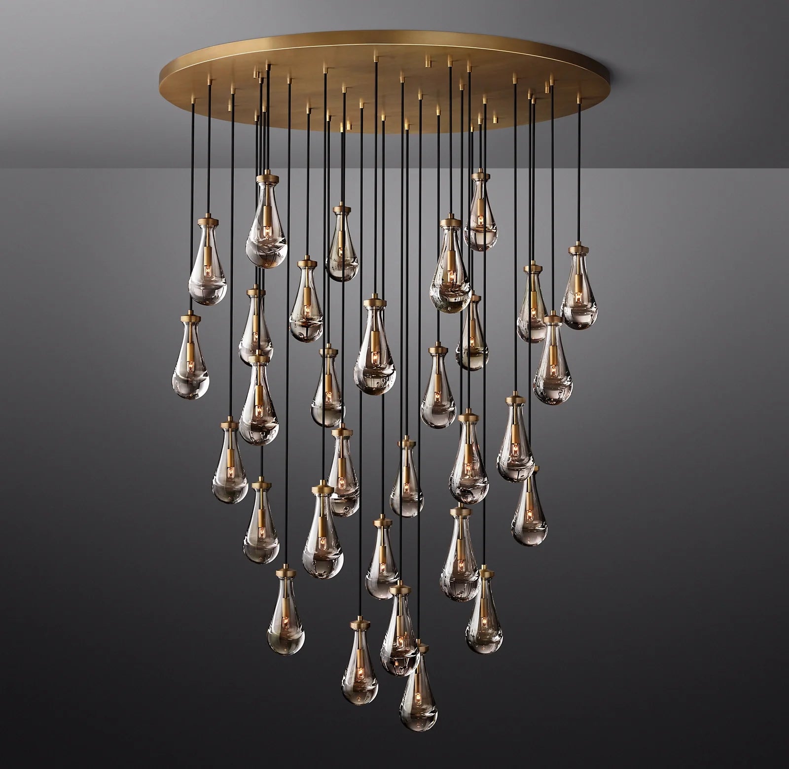 Raindrop Glass Round Chandelier – Ava