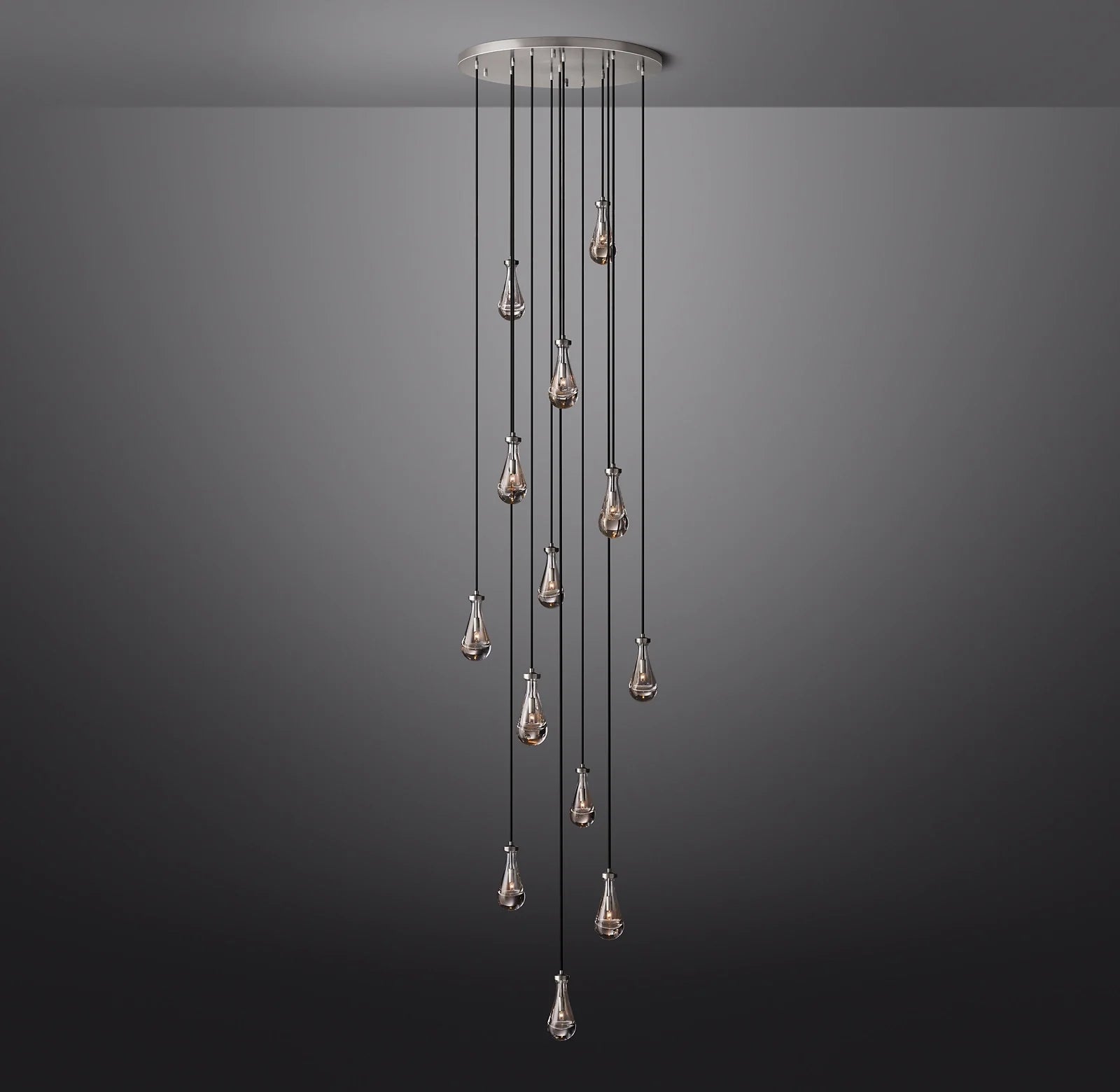 Raindrop Glass Round Chandelier – Ava