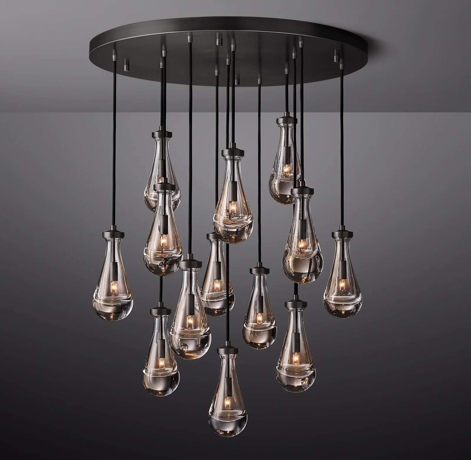 Raindrop Glass Round Chandelier – Ava