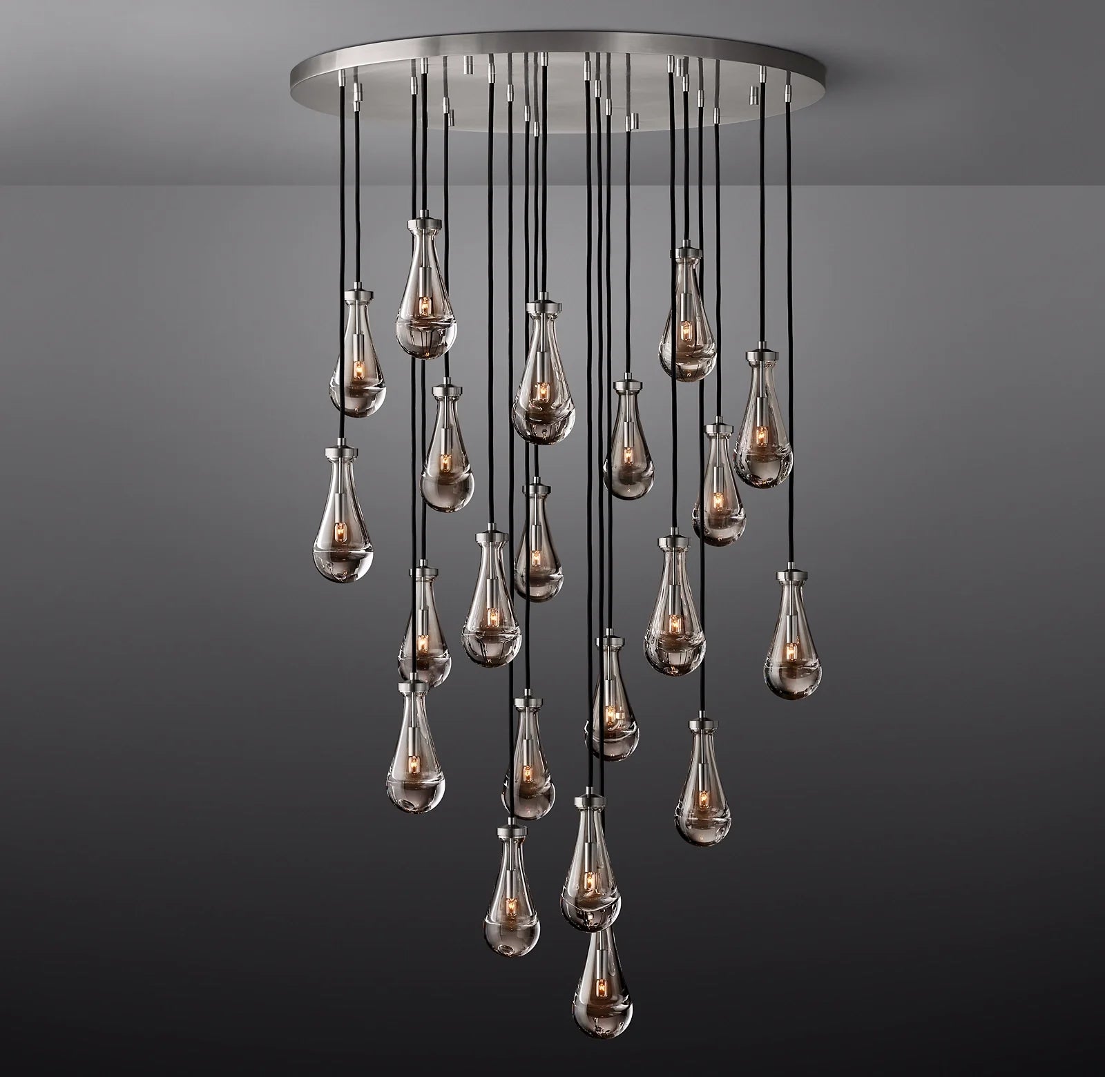Raindrop Glass Round Chandelier – Ava