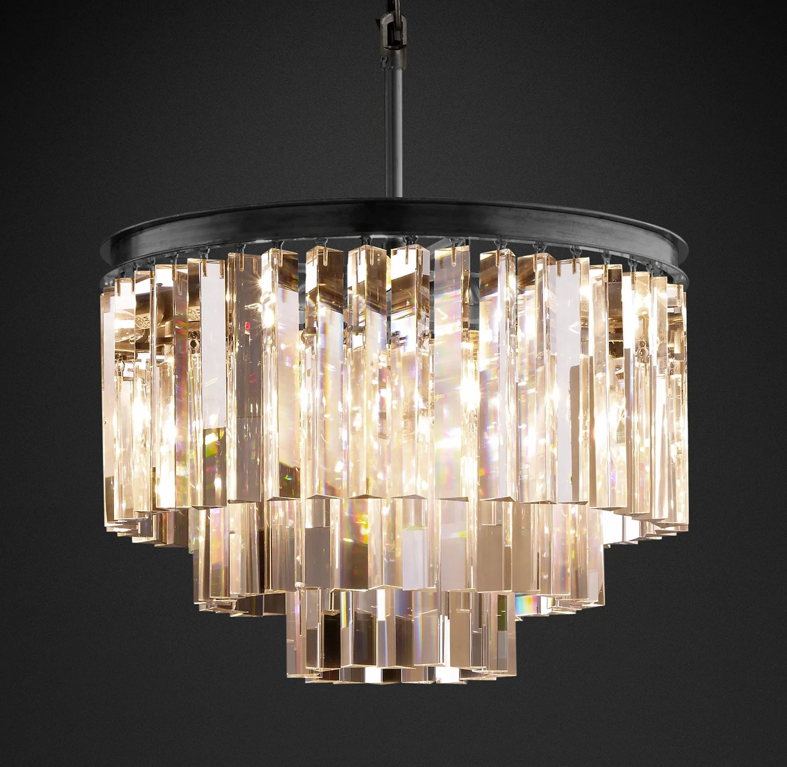 Crystal Prism Tiered Chandelier - Odeon