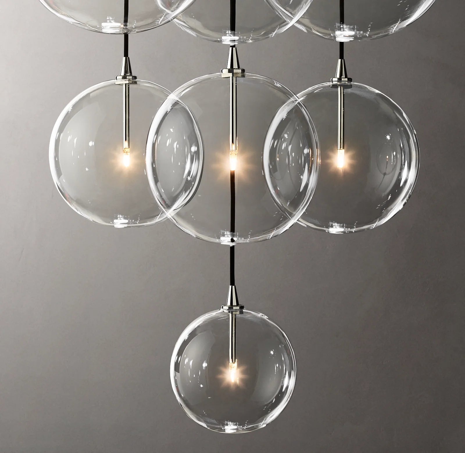 Blown Glass Globe Cluster Chandelier - Mobile