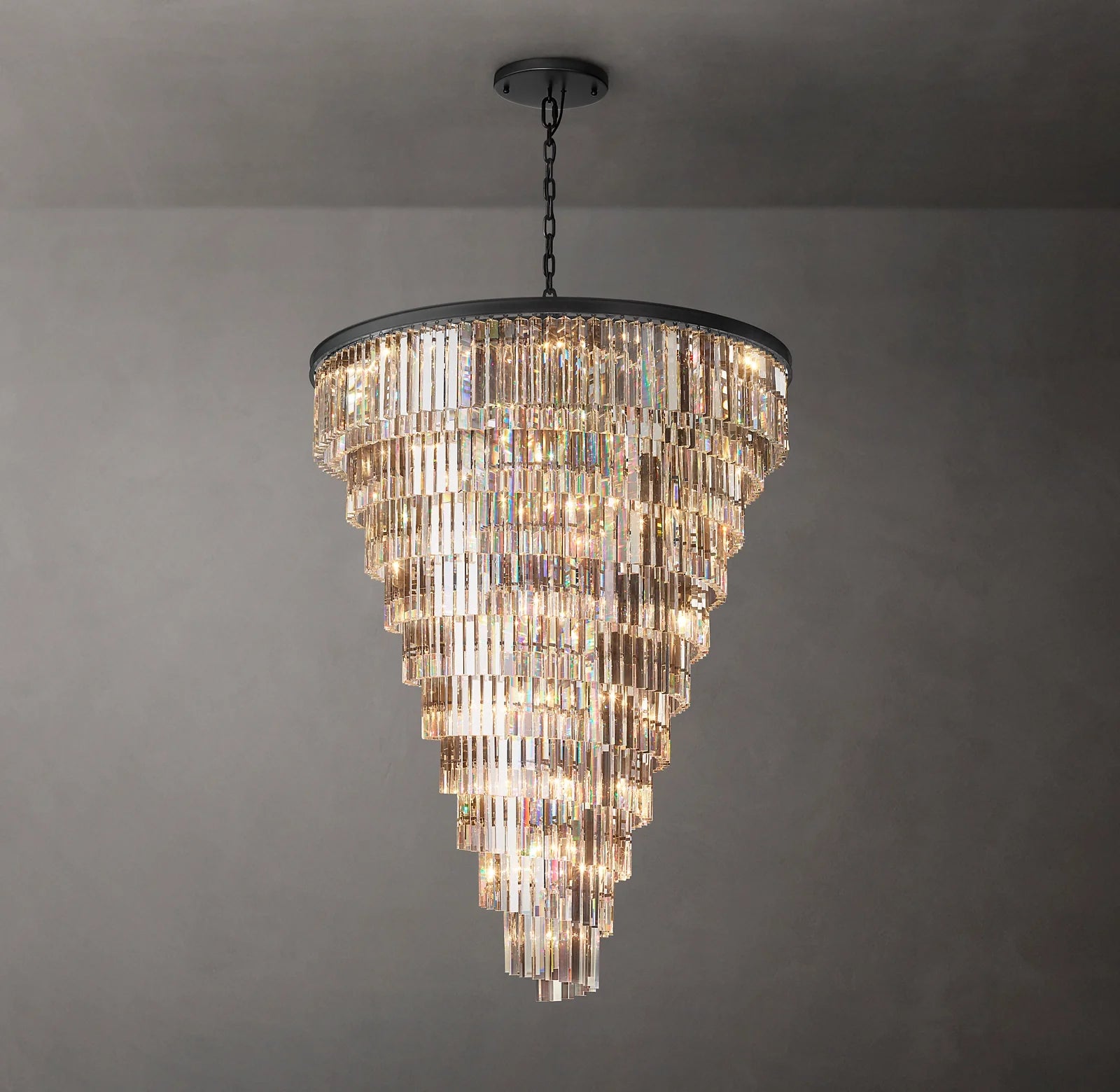 Crystal Prism Cascading Chandelier - Helix