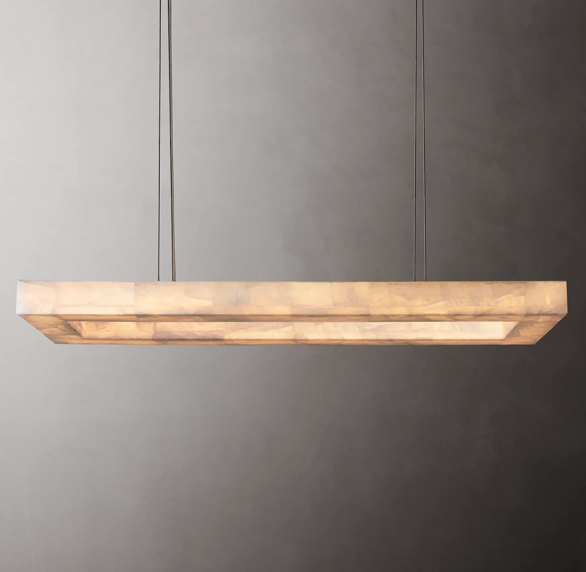 Lueur Rectangular Alabaster Chandelier - Rivage
