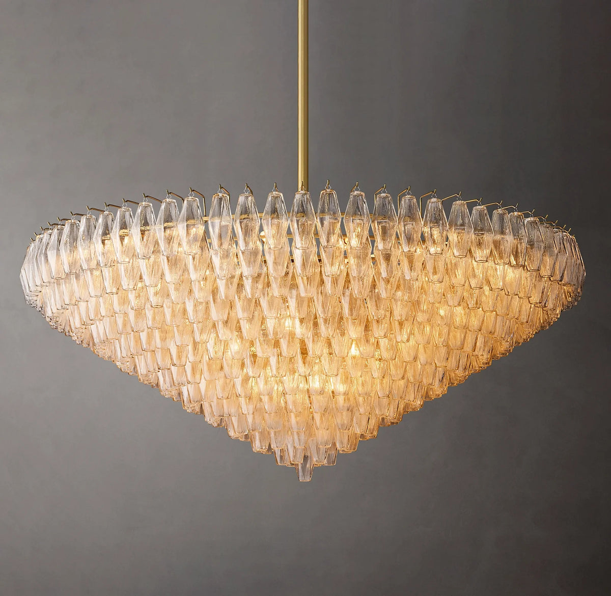 Clear Murano Glass Tiered Chandelier - Chiara