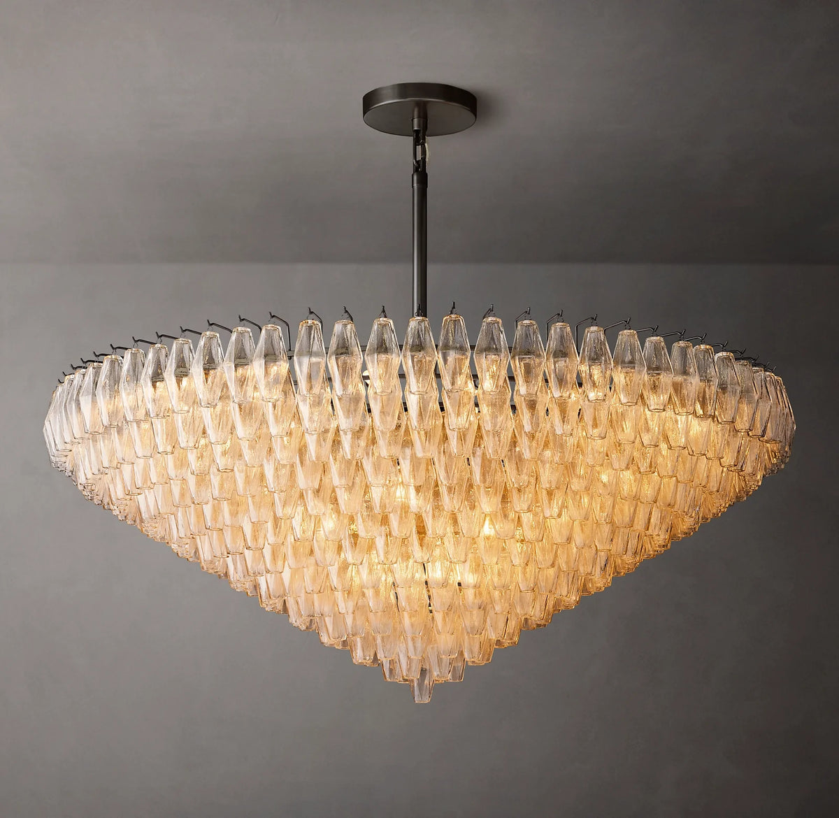 Clear Murano Glass Tiered Chandelier - Chiara