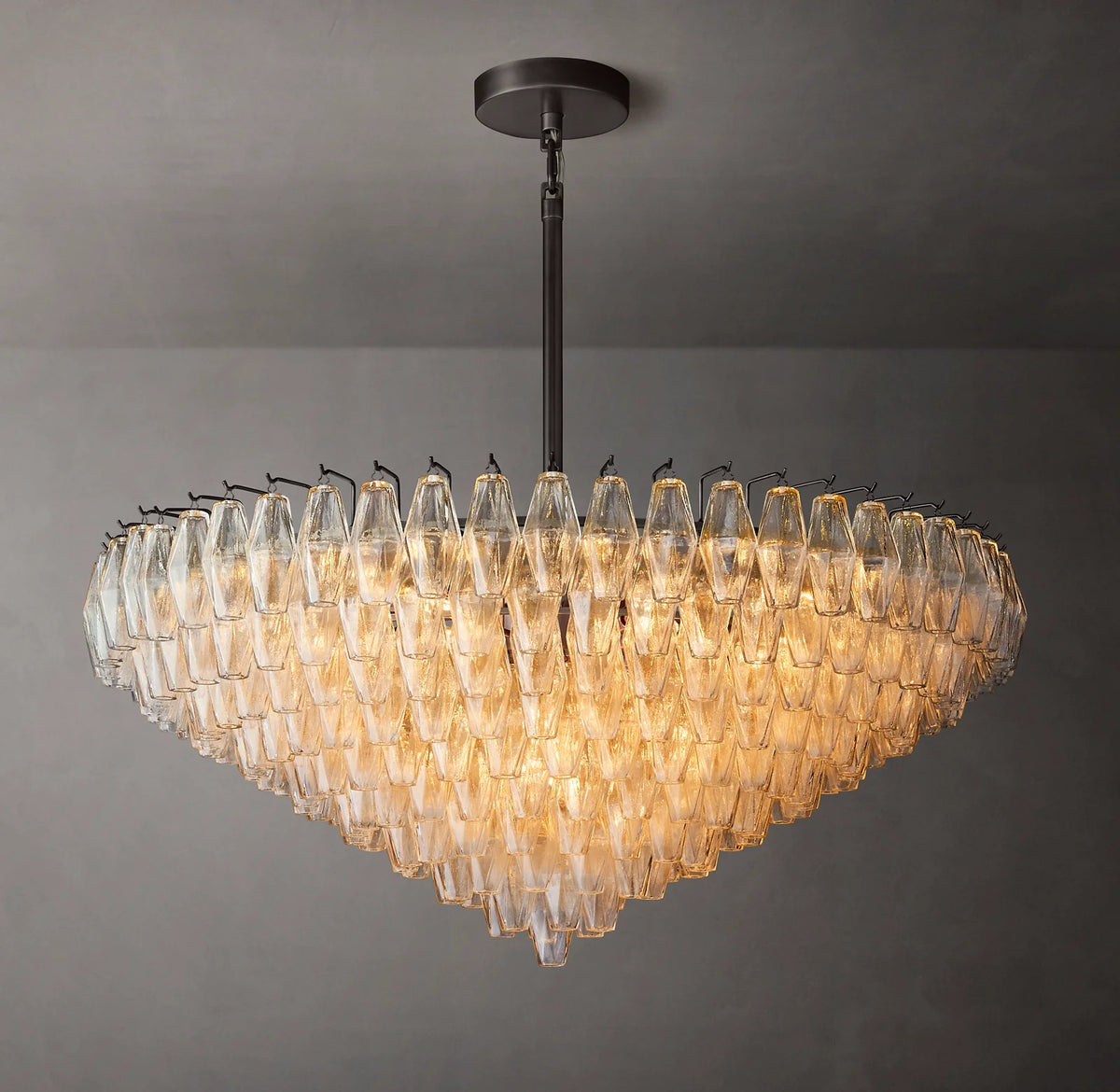 Clear Murano Glass Tiered Chandelier - Chiara