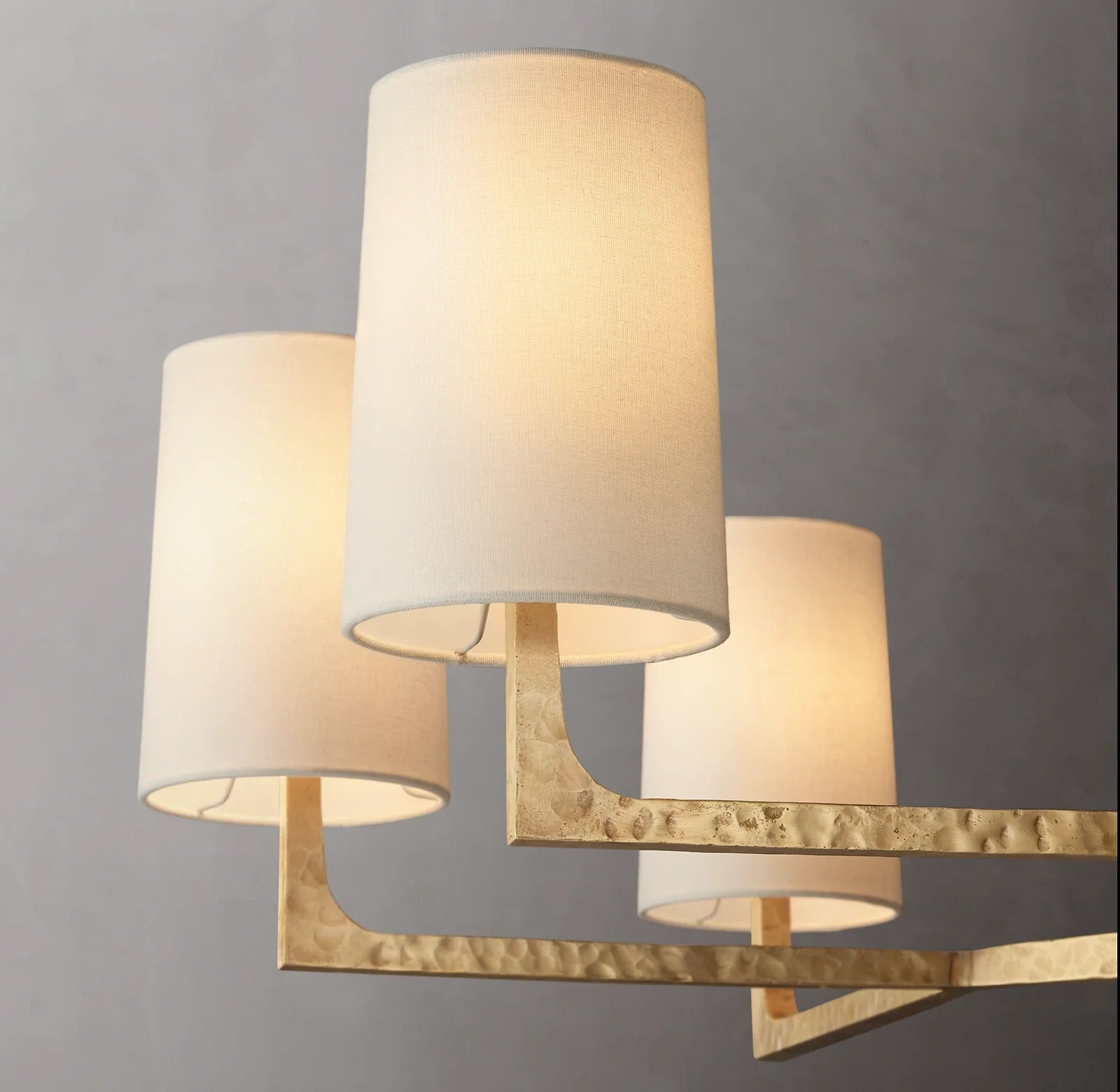 Hammered Metal Arm Shaded Chandelier – Wright