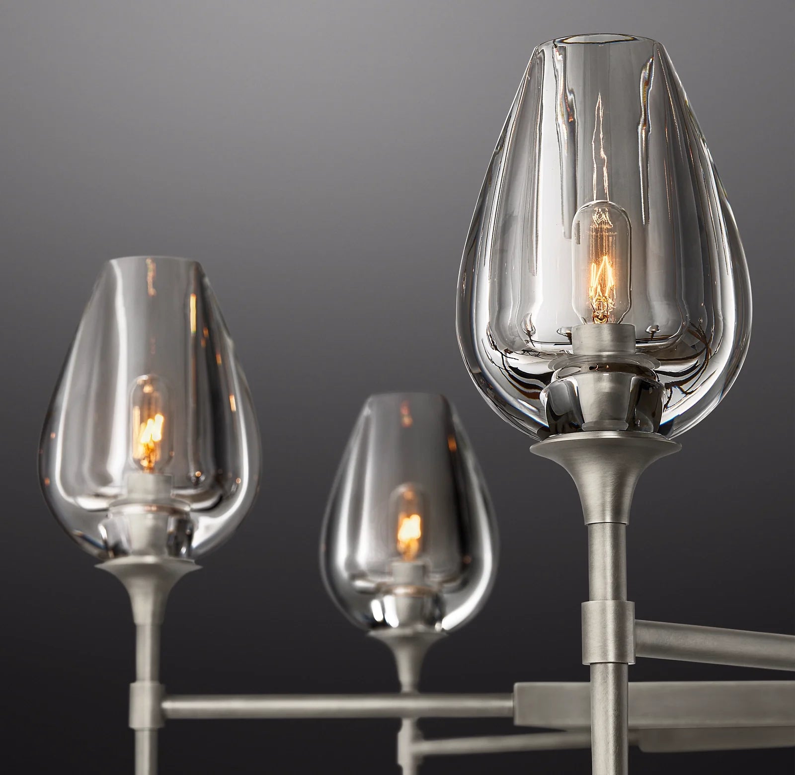 27 Inch Torchiere Crystal Arm Chandelier - Tulip