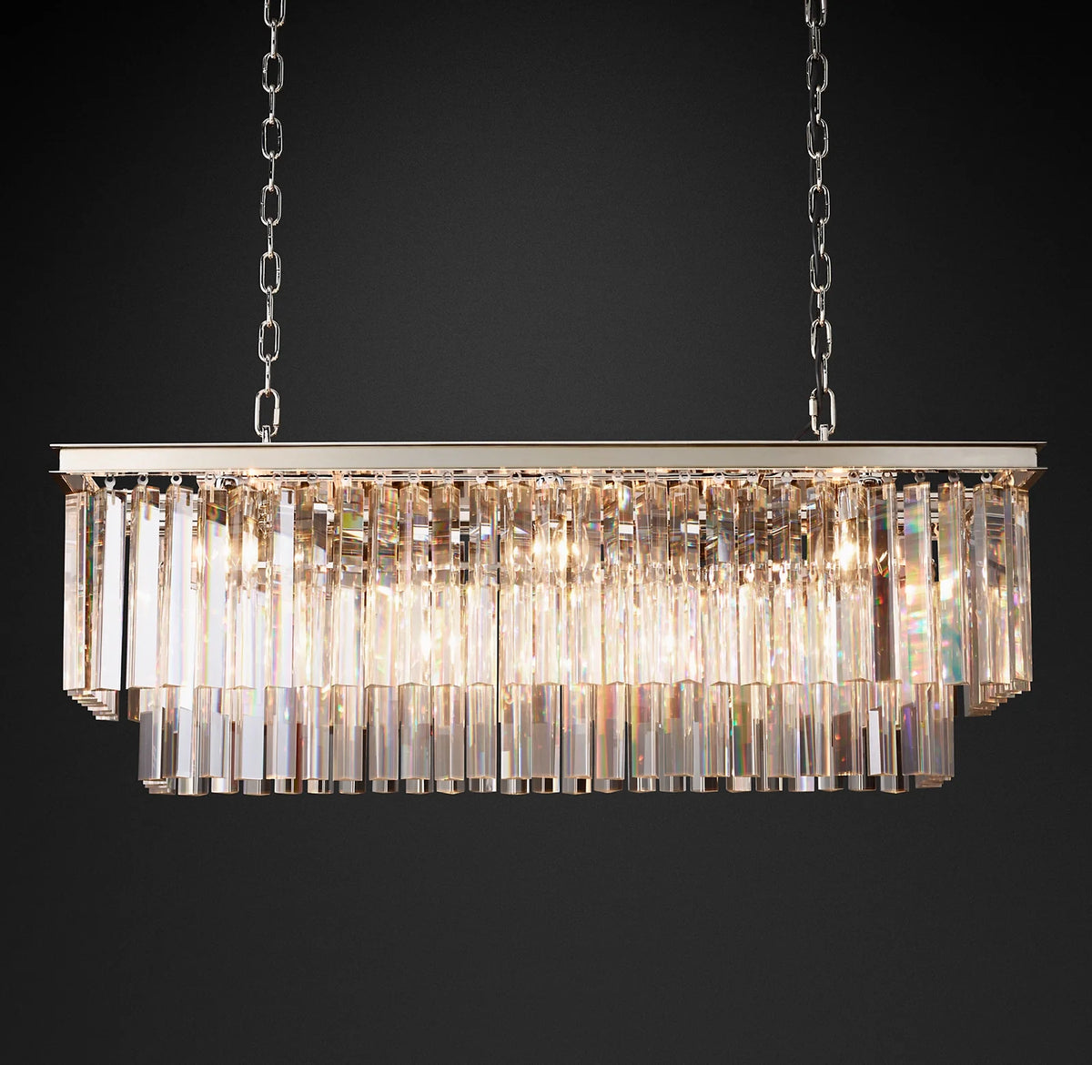 Crystal Prism Rectangular Chandelier - Odeon