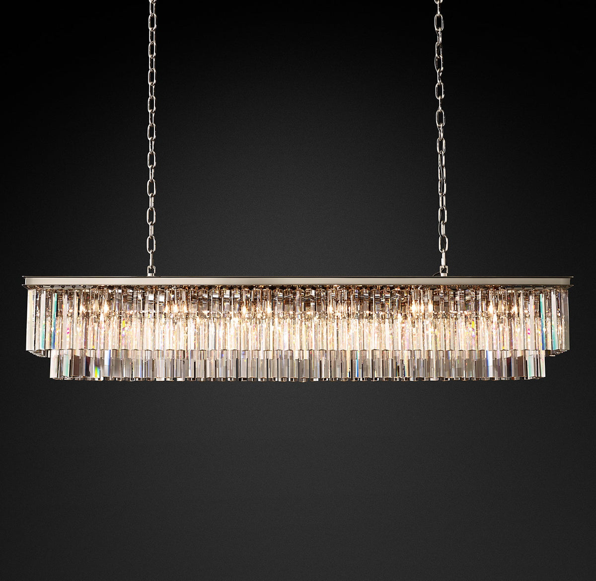 Crystal Prism Rectangular Chandelier - Odeon