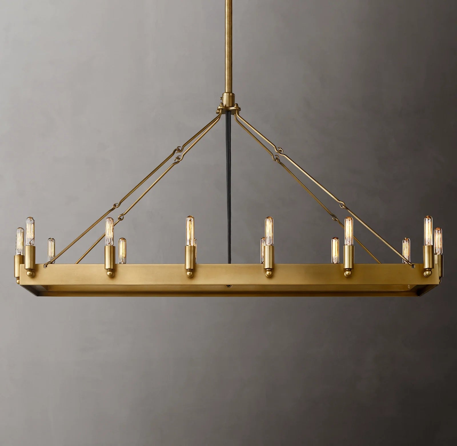 Filament Tubular Candle Rectangular Chandelier - Camino