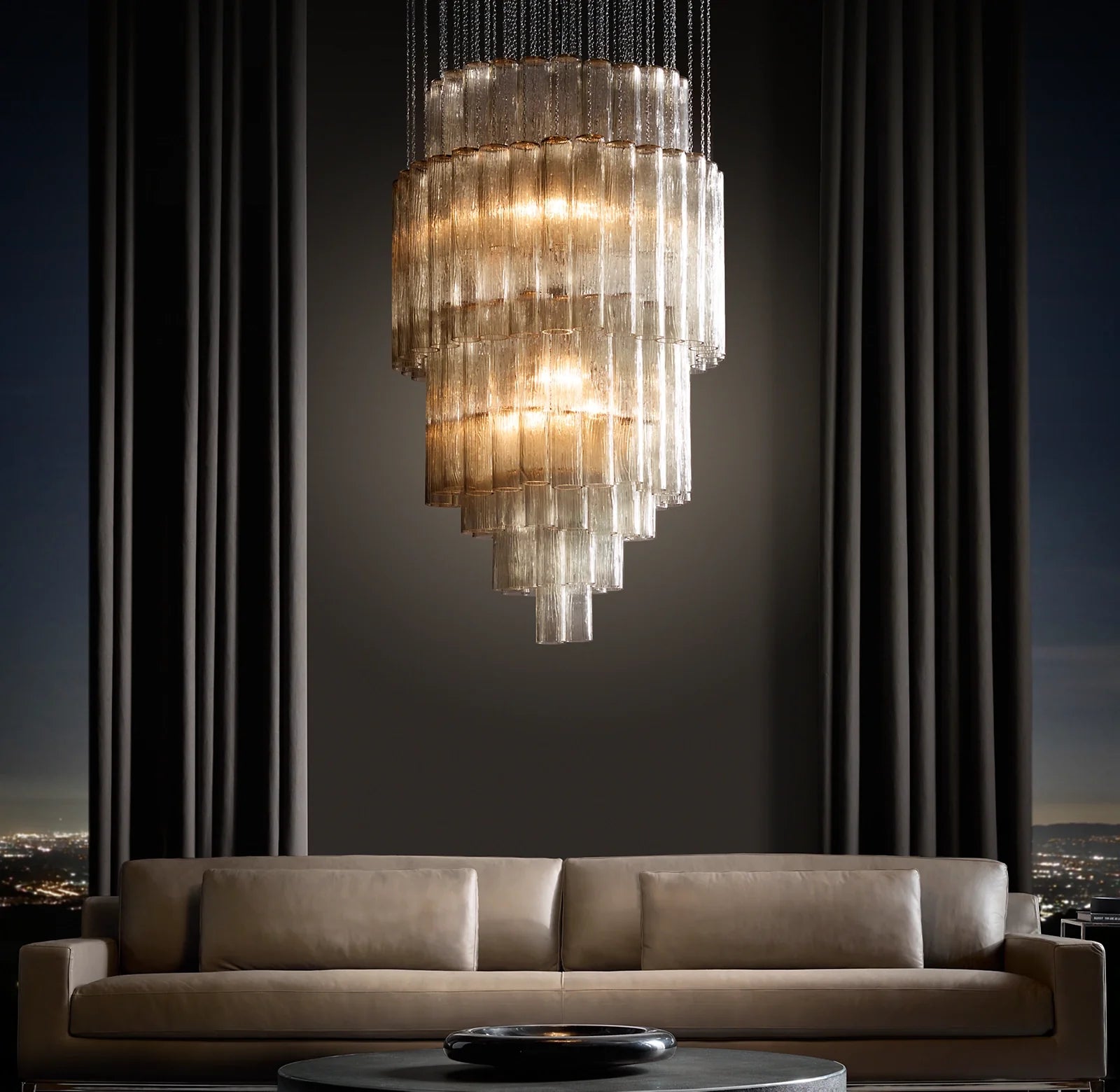 Tronchi Murano Glass Tiered Chandelier - Serenella