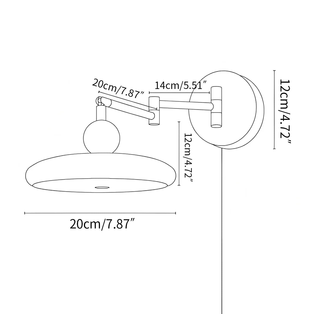 Zarvo Lola Adjustable Arm Plug-in Wall Lamp
