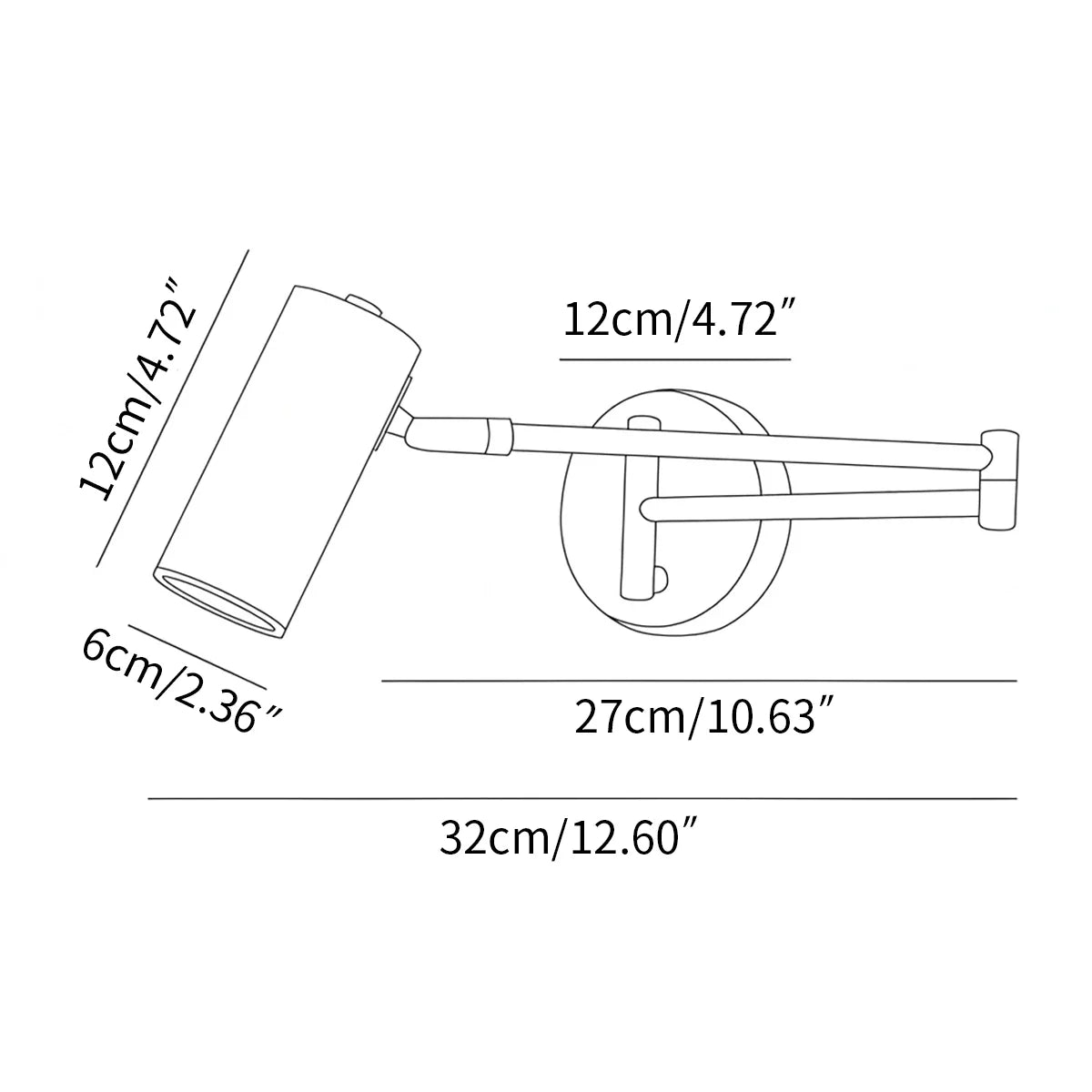 Zarvo Swing Arm Wall Sconce for Bedroom